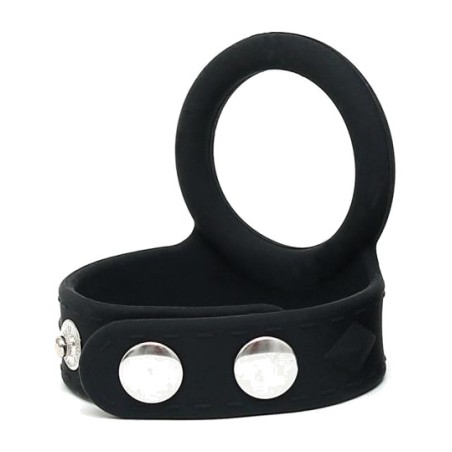 anillo ajustable de silicona para pene y testículos con corchetes
