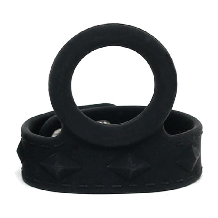 LATEX PLAY Adjustable silicone cock and ball ring with snap