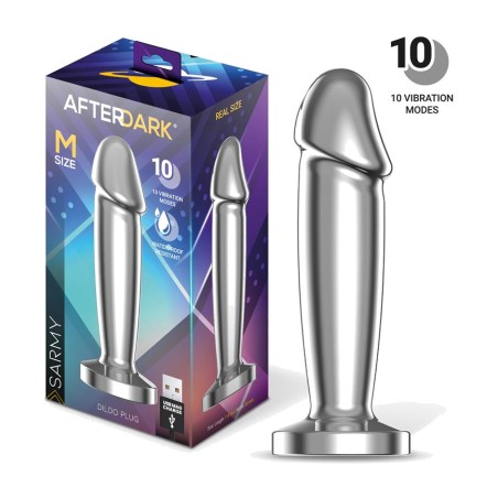 chrome-plated penis-shaped vibrating anal plug with magnetic usb charging sarmy