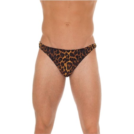 men's leopard-print thong with wide sides