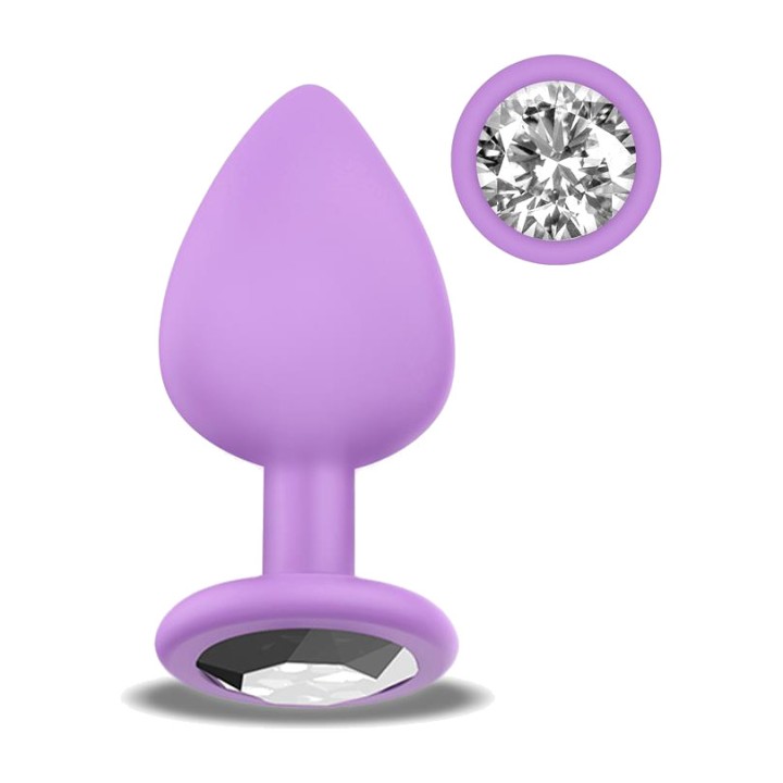 AFTERDARK Analplug af silicon med juvel SPARKLY AD-379VAR