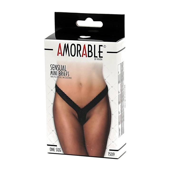 AMORABLE Tanga de encaje de mujer R1509VAR