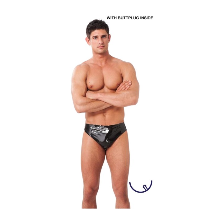 LATEX PLAY Boxer de bărbați din latex, cu dop anal
