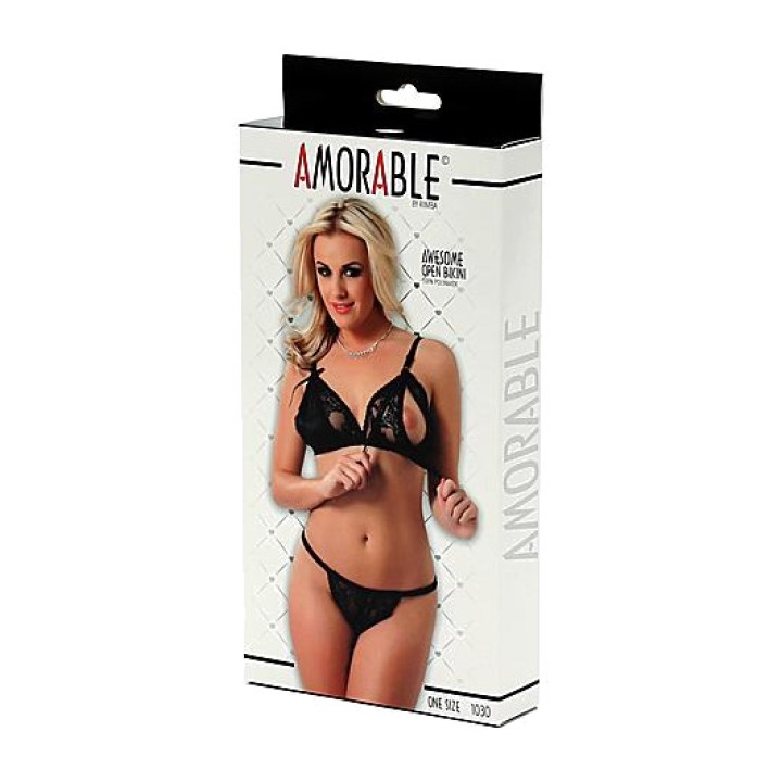 AMORABLE Conjunt de sostenidor obert i calcetes 2 R1030