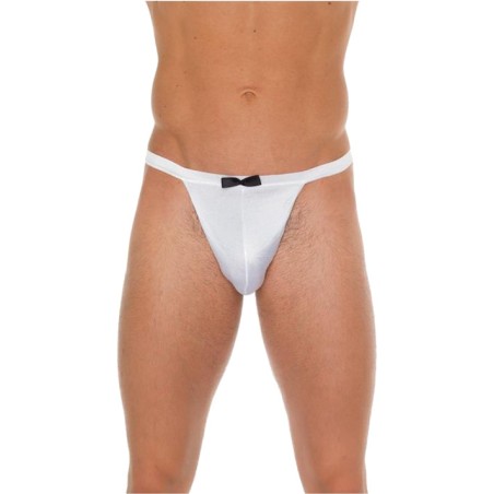 tanga de hombre con pajarita blaco