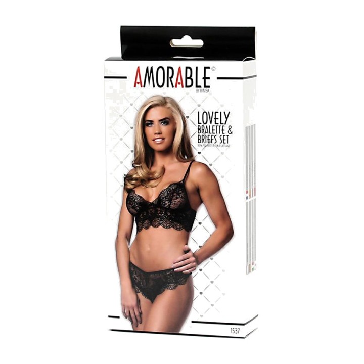 AMORABLE Conjunto de bralette sin aros y braguitas 2 R1537.4VAR