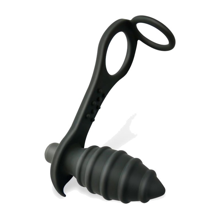 AFTERDARK Plug anal amb vibració i anell per als testicles