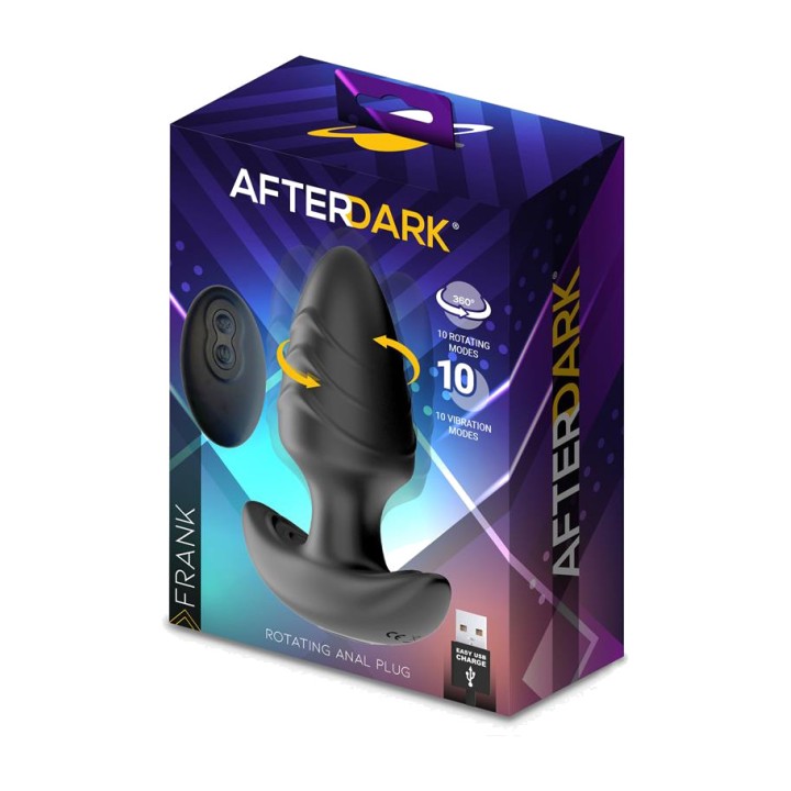 AFTERDARK Plug anal avec vibration, rotation à 360º et