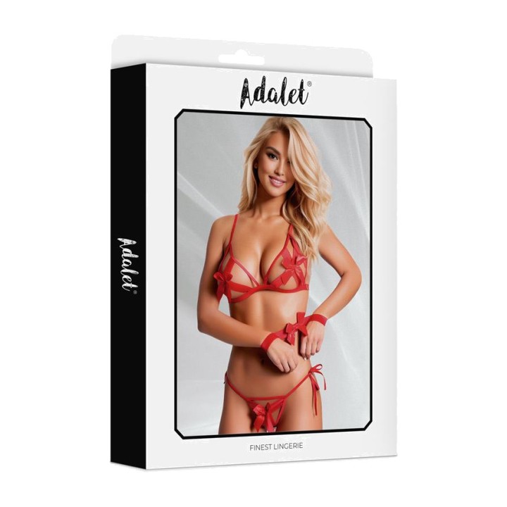 ADALET LINGERIE Set con reggiseno, perizoma e manette RAVEN