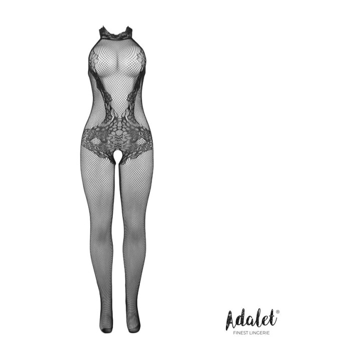 ADALET LINGERIE Floral fishnet bodystocking with open crotch