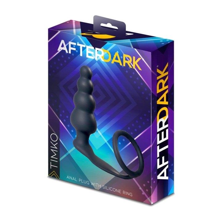 AFTERDARK Plug anal com 4 bolas e anel para os testículos