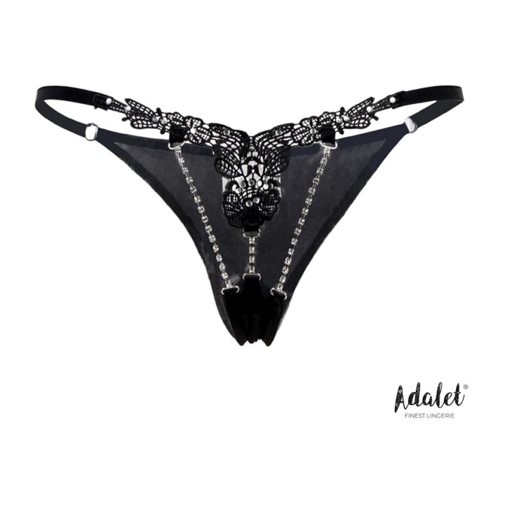 ADALET LINGERIE Spitzenstring mit Strasssteinen Emillie
