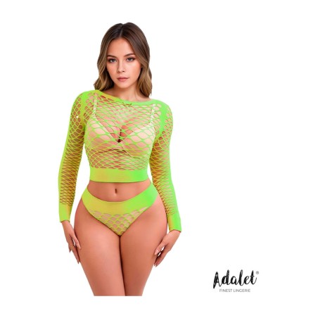 set with a long-sleeved top and fishnet panties yara