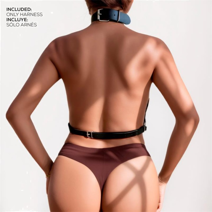 ADALET LINGERIE Arnés de pecho de cuero vegano con cadenas SAMARA A-032