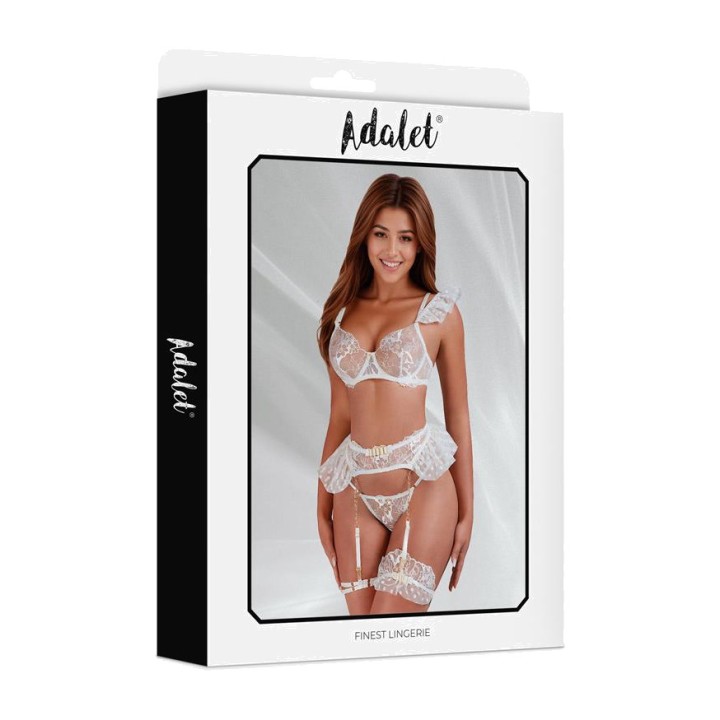 ADALET LINGERIE Set aus BH, String und Strumpfhaltern mit