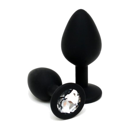 pack de 2 plugs anais de silicone com joia