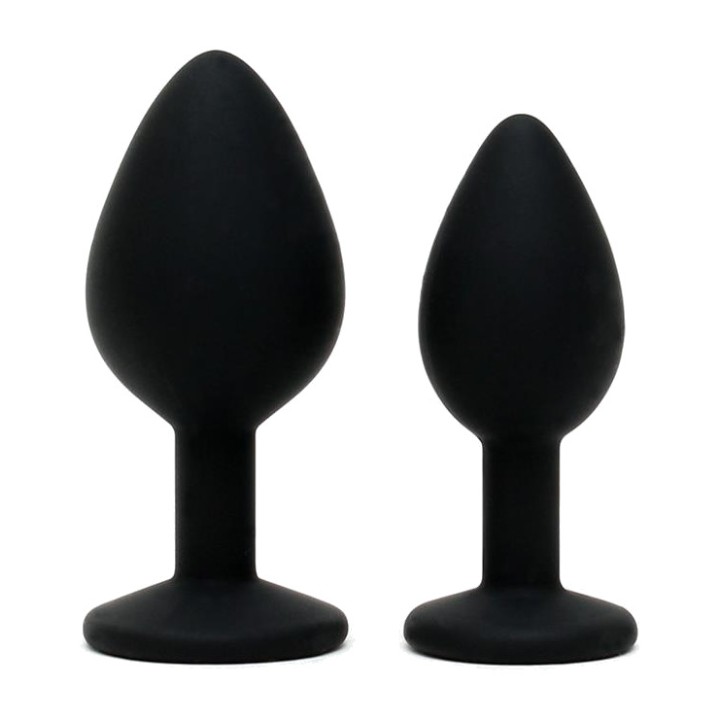 LATEX PLAY Förpackning med 2 analpluggar i silikon med juvel