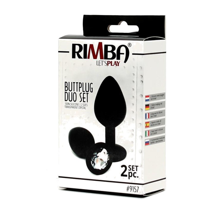 LATEX PLAY Pack de 2 plugs anais de silicone com joia R9157