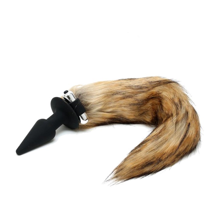 LATEX PLAY Plug anal vibrant avec queue de renard 3.5 CM