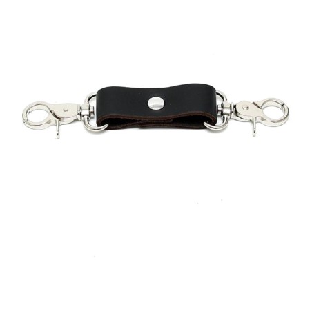 ganci metallici con cinturino in pelle