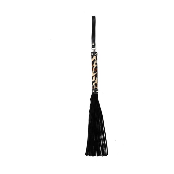 BONDAGE PLAY Lederpeitsche mit verziertem Griff 35 CM