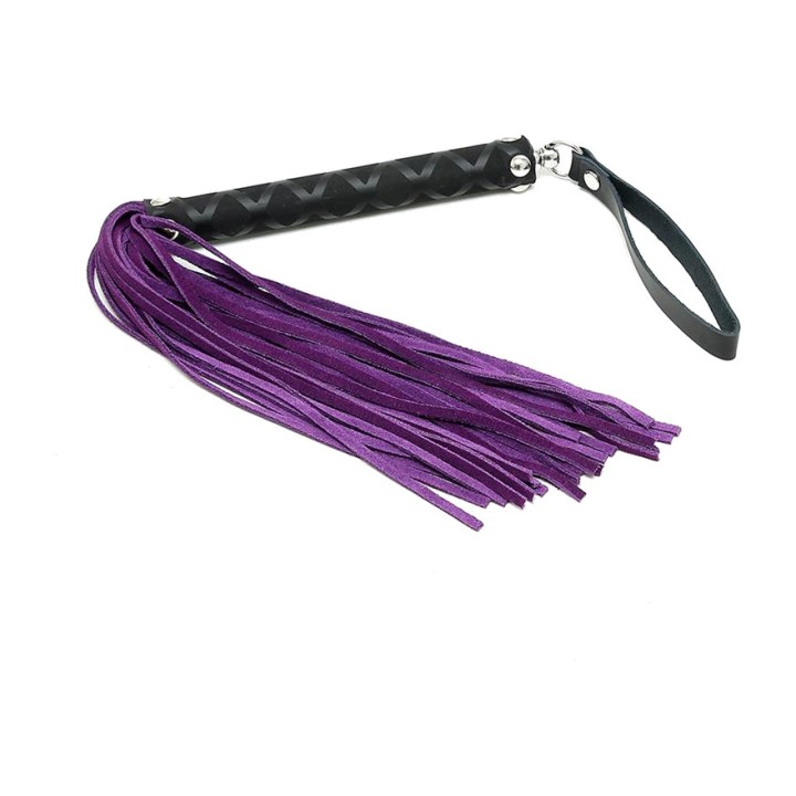 BONDAGE PLAY Flogger de couro com cabo decorado 35 CM