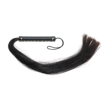 chicote de couro e pelo de cavalo 85 cm