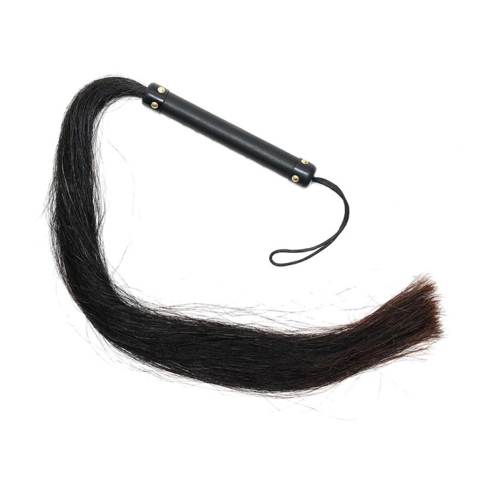 BONDAGE PLAY Peitsche aus Leder und Rosshaar 85 CM R7922