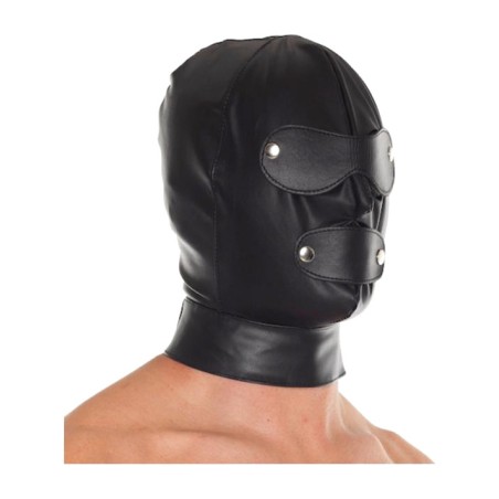 maschera in pelle con cerniera e mascherina rimovibile