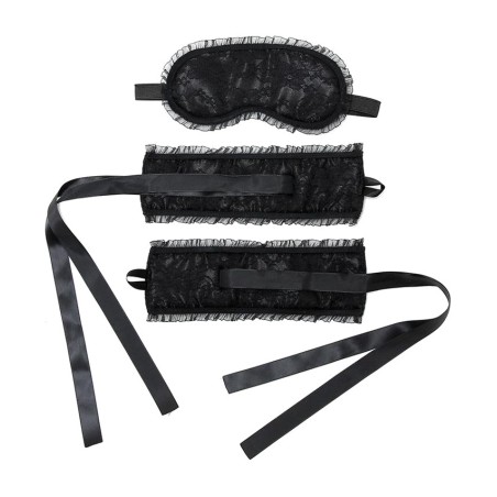 ensemble de menottes et masque avec liens burlesque