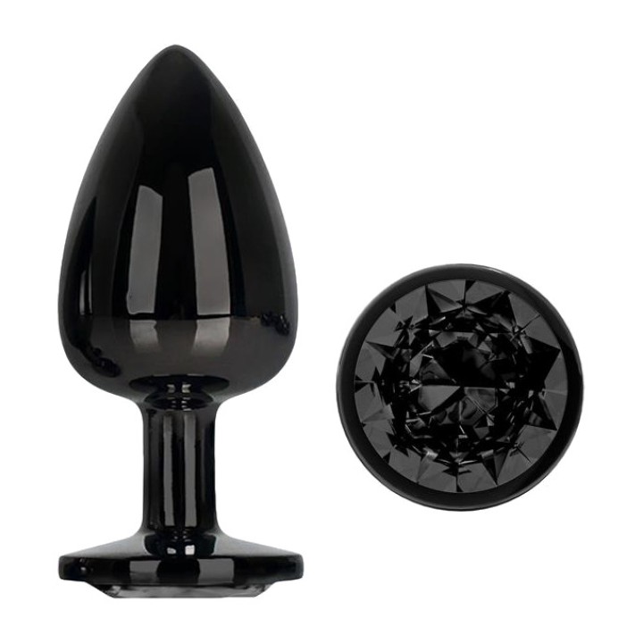 AFTERDARK Metallisk analplug med juvel BLACKGEM AD-346VAR