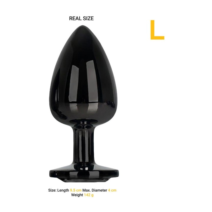 AFTERDARK Analplugg i metall med juvel BLACKGEM AD-346VAR