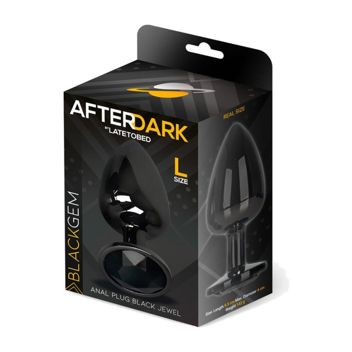 AFTERDARK Plug anal metálico con joya BLACKGEM AD-346VAR