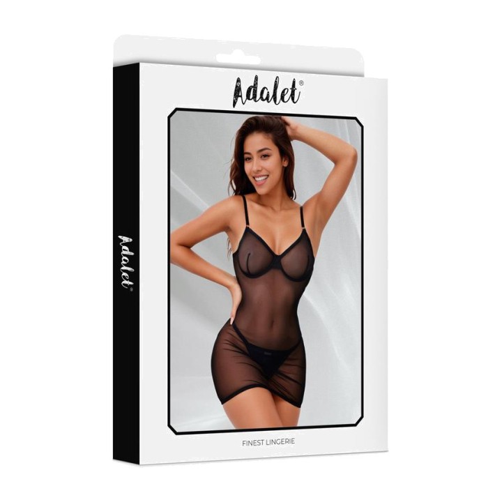 ADALET LINGERIE Babydoll με πλάτη τύπου κορσέ και στρινγκ