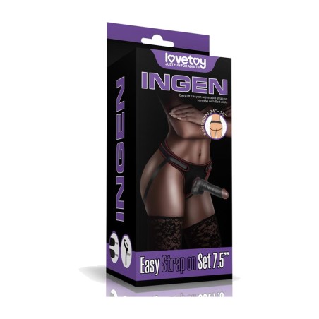 adjustable harness with realistic dildo and testicles ingen 7.5"