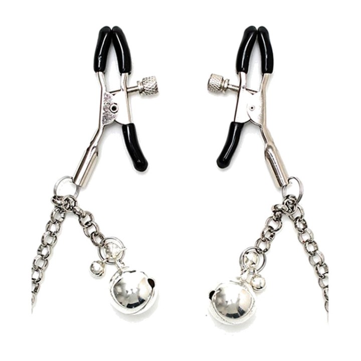 BONDAGE PLAY Pinças para mamilos ajustáveis com corrente e