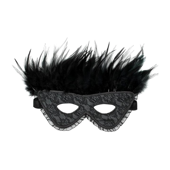 BONDAGE PLAY Lace blindfold with feathers R8121VAR
