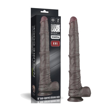 dildo réaliste géant articulable en silicone à double couche 16"