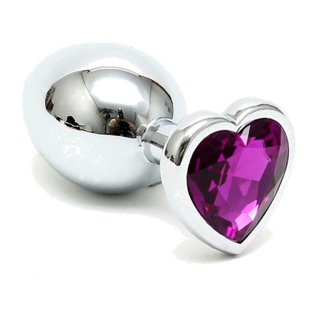 plug anal de acero con joya de corazón 73 mm