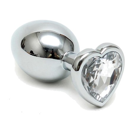 plug anal de aço com joia em forma de coração 73 mm