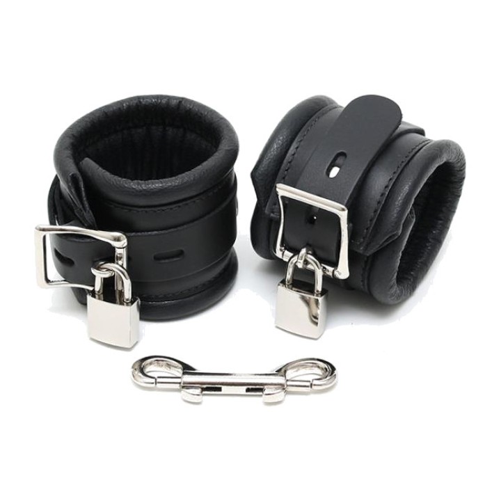 BONDAGE PLAY Gepolsterte Lederhandschellen mit