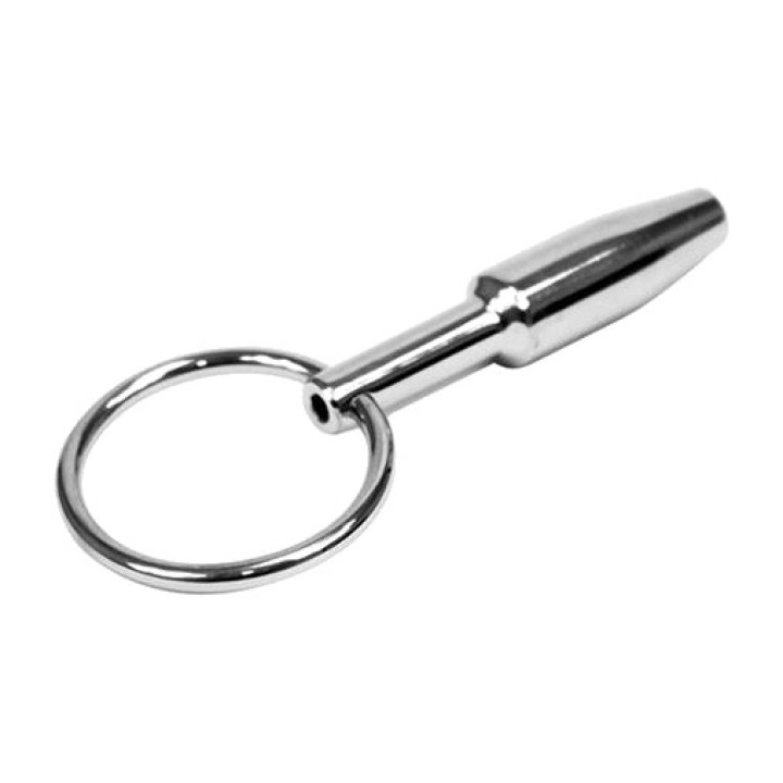 BONDAGE PLAY Plug uretrale in metallo con anello 8 MM