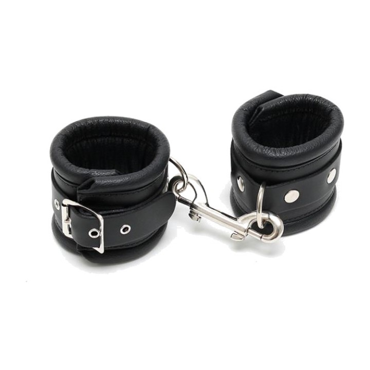 BONDAGE PLAY Algemas de couro acolchoadas 7 CM R8053VAR