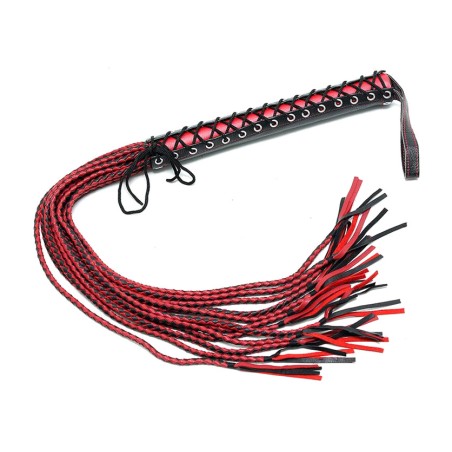 flogger in pelle con fruste intrecciate 90 cm