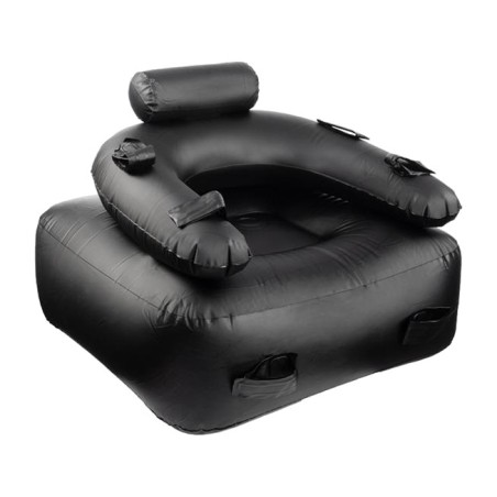sofá insuflável bdsm com correias e suporte para dildo total domination