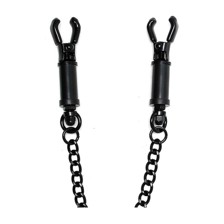 BONDAGE PLAY Pinças ajustáveis para mamilos com corrente