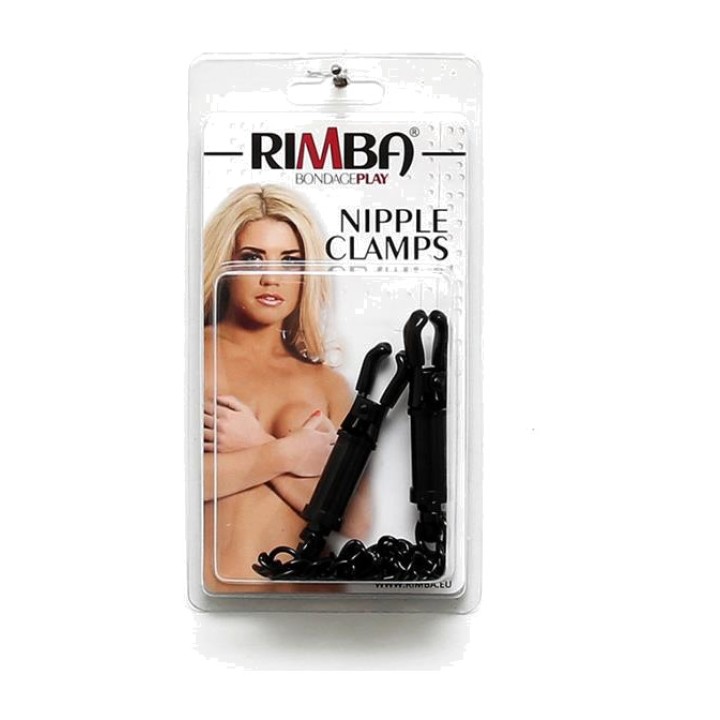 BONDAGE PLAY Pinzas ajustables para pezones con cadena R7833VAR