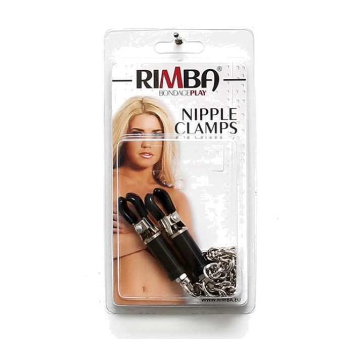 BONDAGE PLAY Ρυθμιζόμενα κλιπ θηλών με αλυσίδα R7833VAR