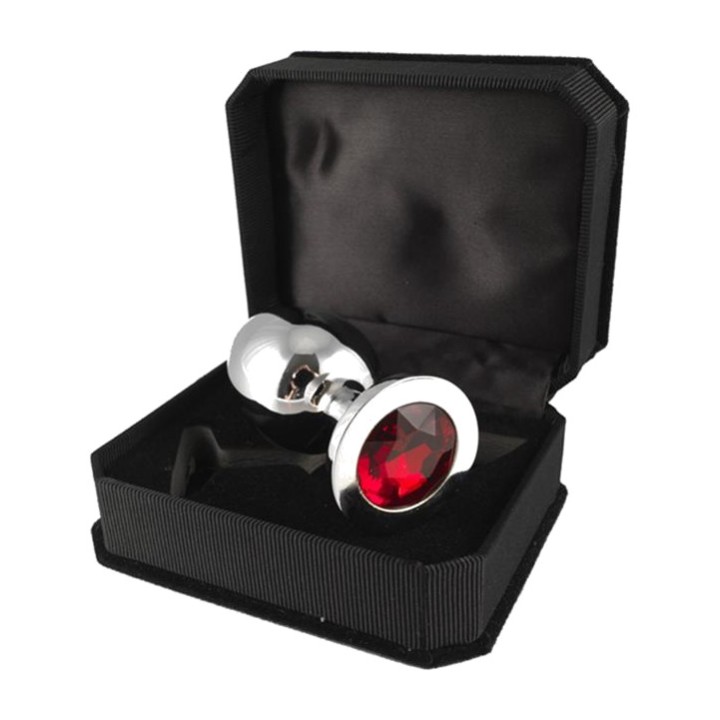 BONDAGE PLAY Plug anal de aço com joia 9.7 CM R7982VAR