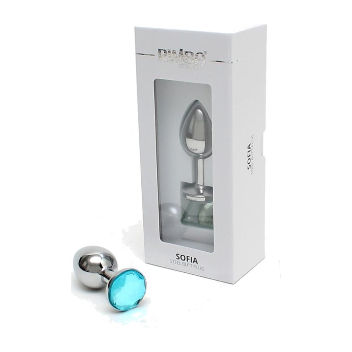 RIMBA Plug anal de metal com joia SOFIA 9 X 3,5 CM R2558VAR